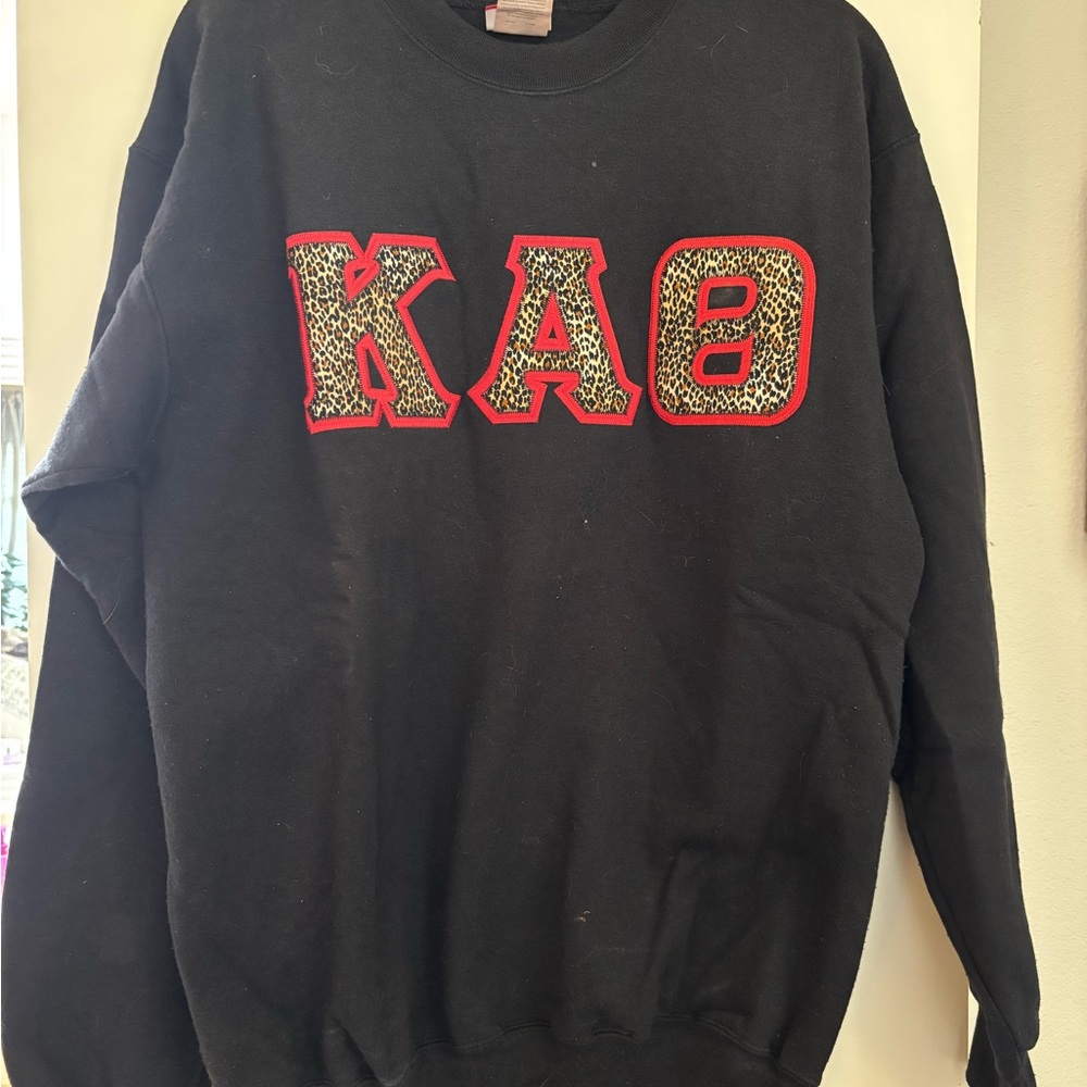 Kappa Alpha Theta Sorority Sweatshirt with Red and Leopard Accents